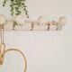 White patina wooden coat rack