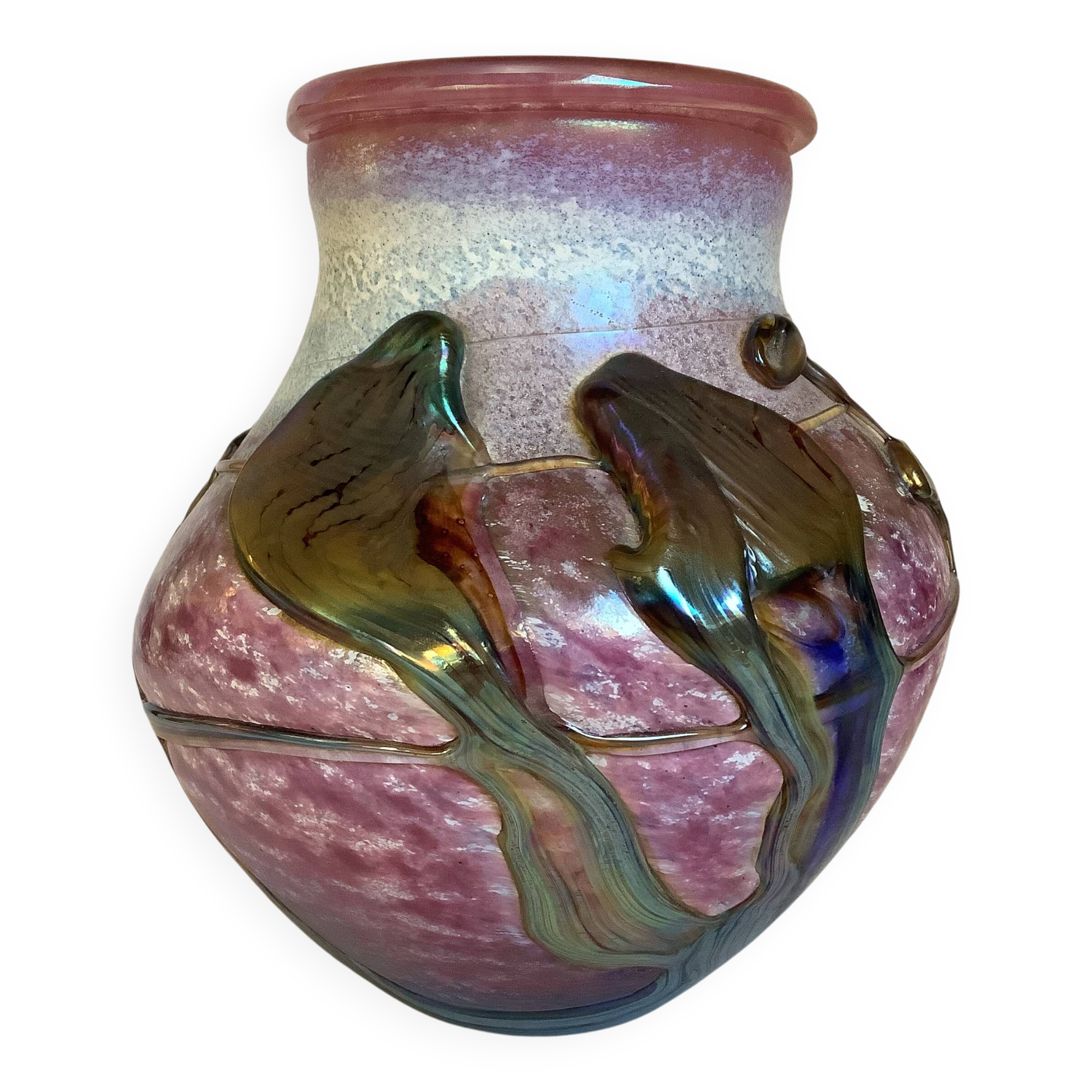 Blown crystal vase Novaro Jean Claude