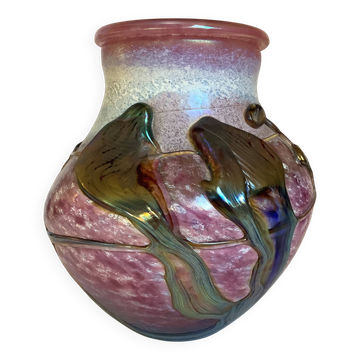 Blown crystal vase Novaro Jean Claude
