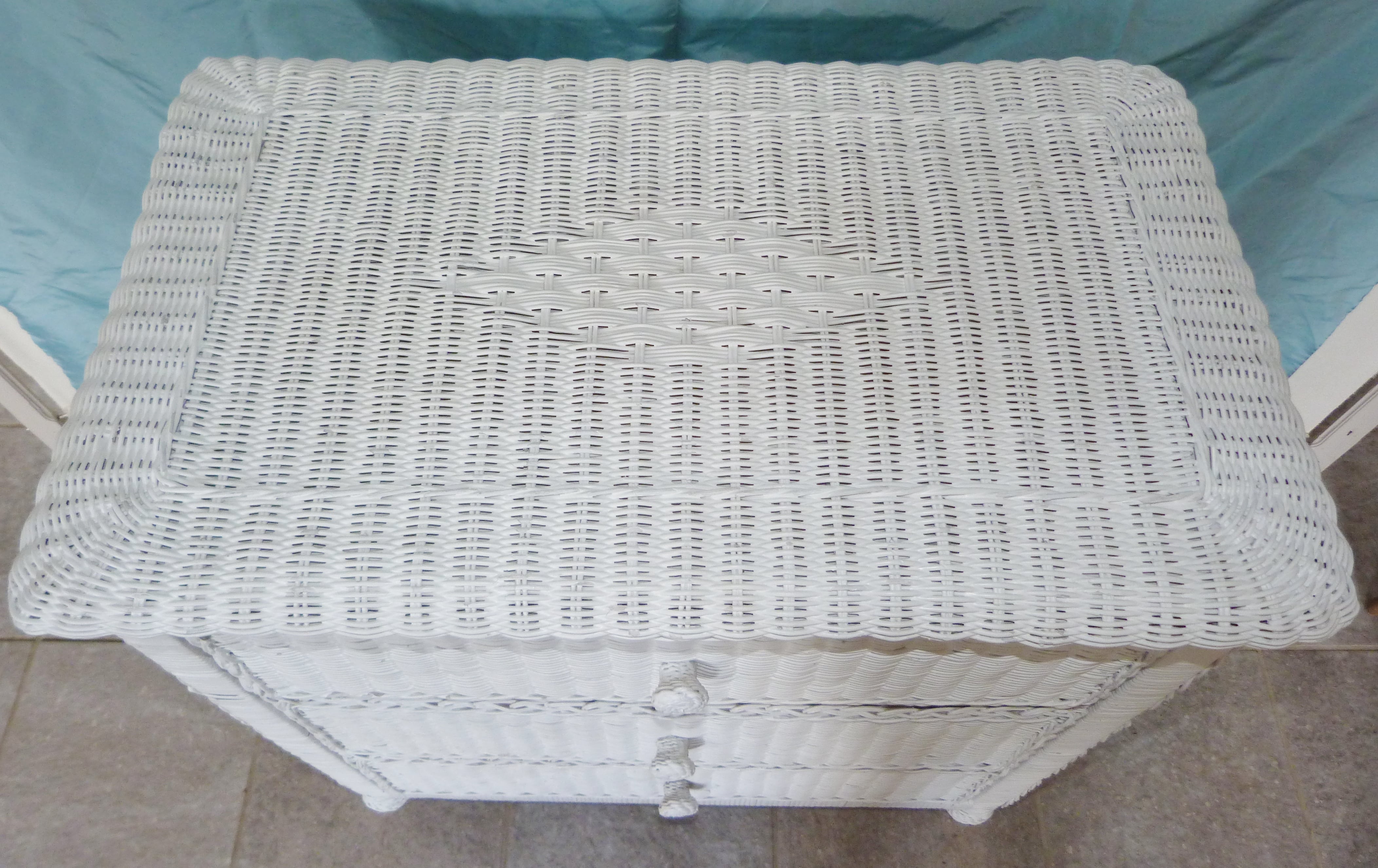 Old rattan chest of drawers