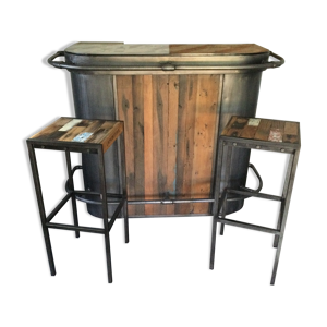 meuble bar et tabourets