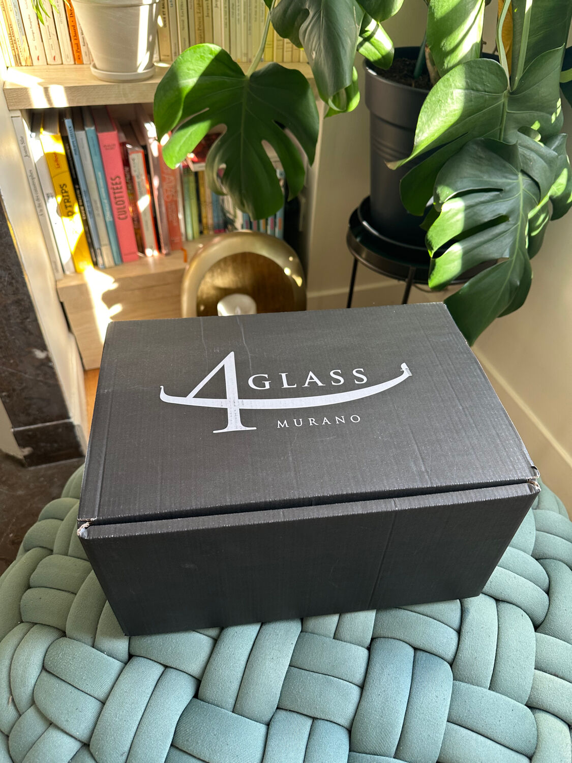 Set of 6 Murano glass glasses, handmade.