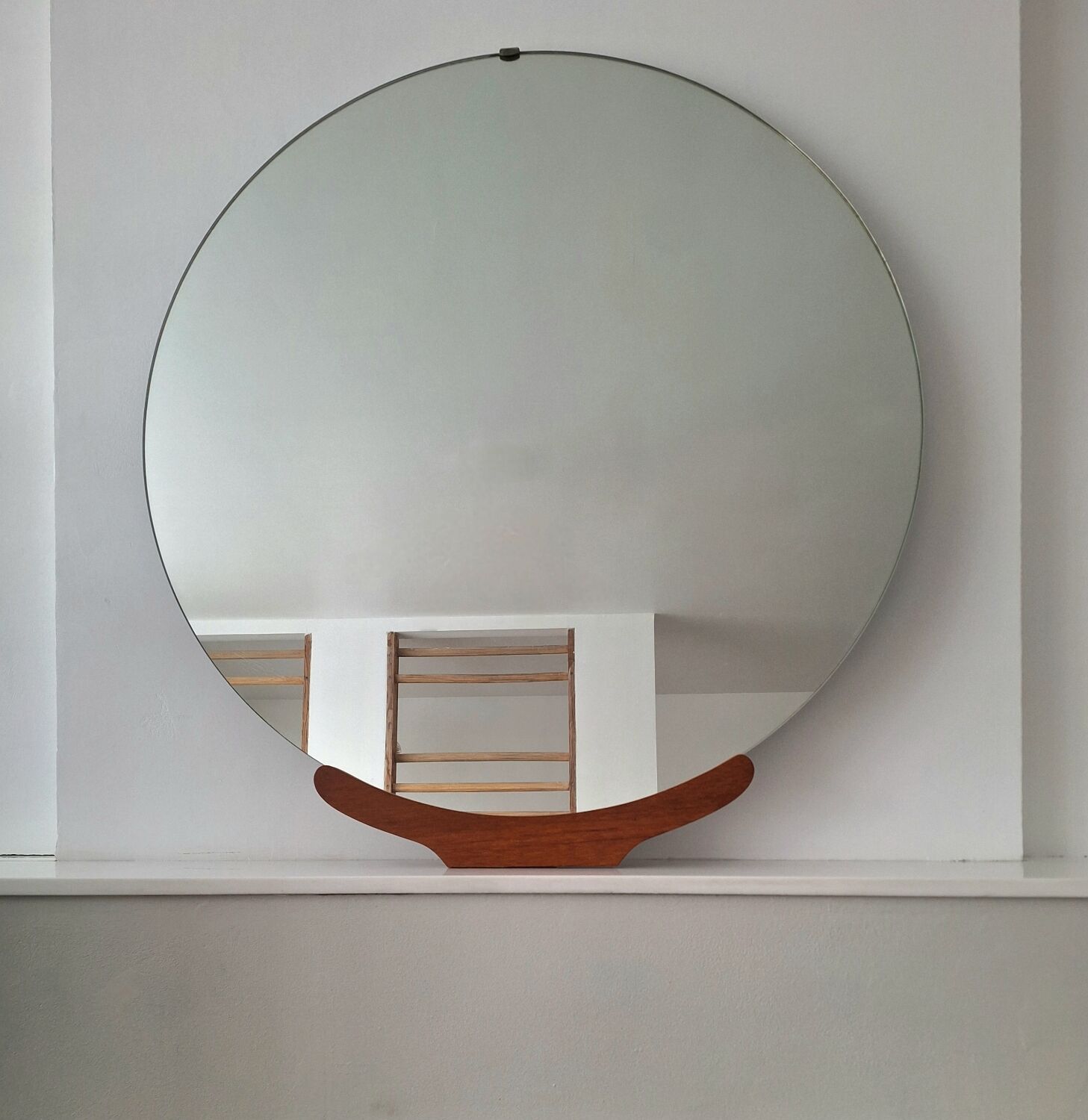 Large vintage round mirror 90cm, retro decoration