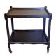 Serving cart, rolling table, side table, 1950s solid wood stained black