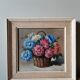 Original painting signed framed bouquet vintage flower