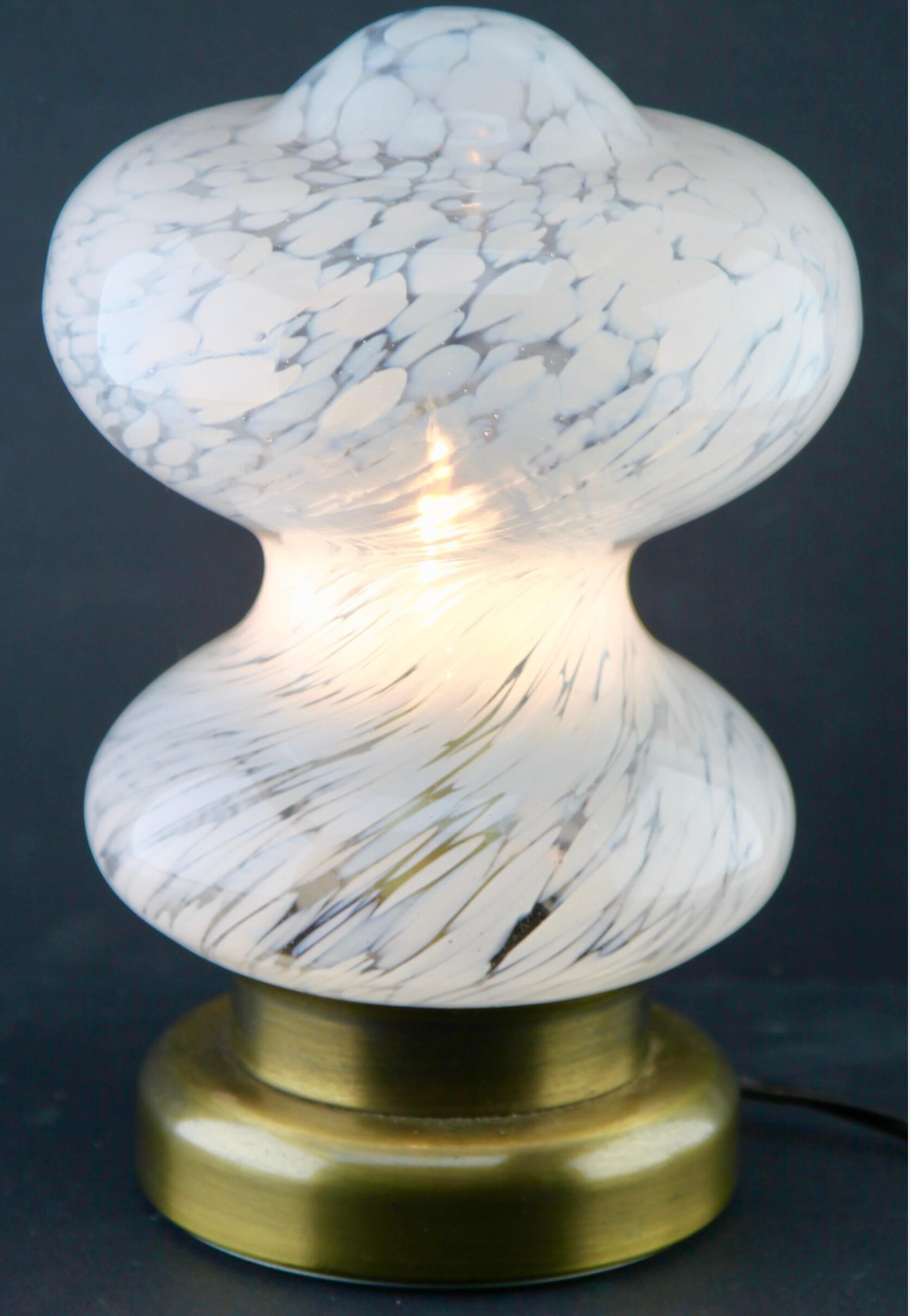 Glass table lamp, Peill & Putzler White Clouds, 1970s