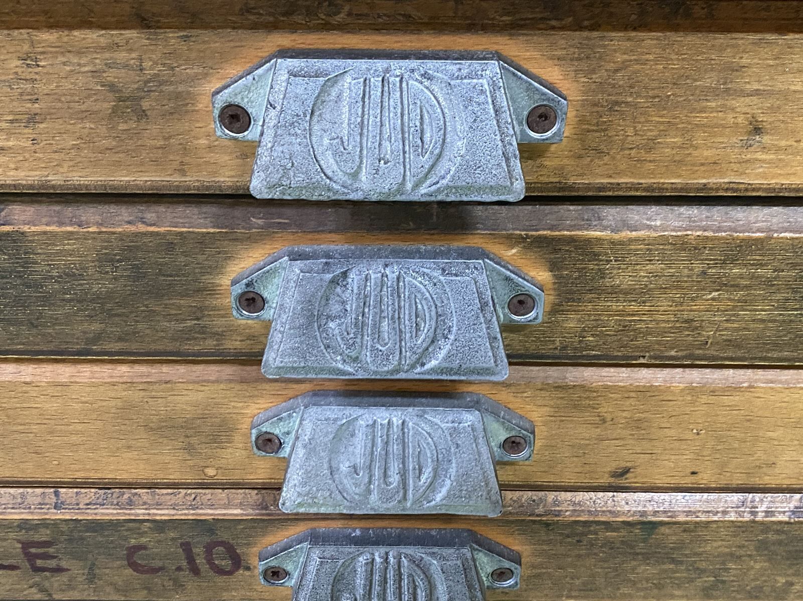 Double oak printer furniture from the 1930s