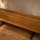 Vintage rectangular coffee table with a wooden top and black metal base, 1960s.
