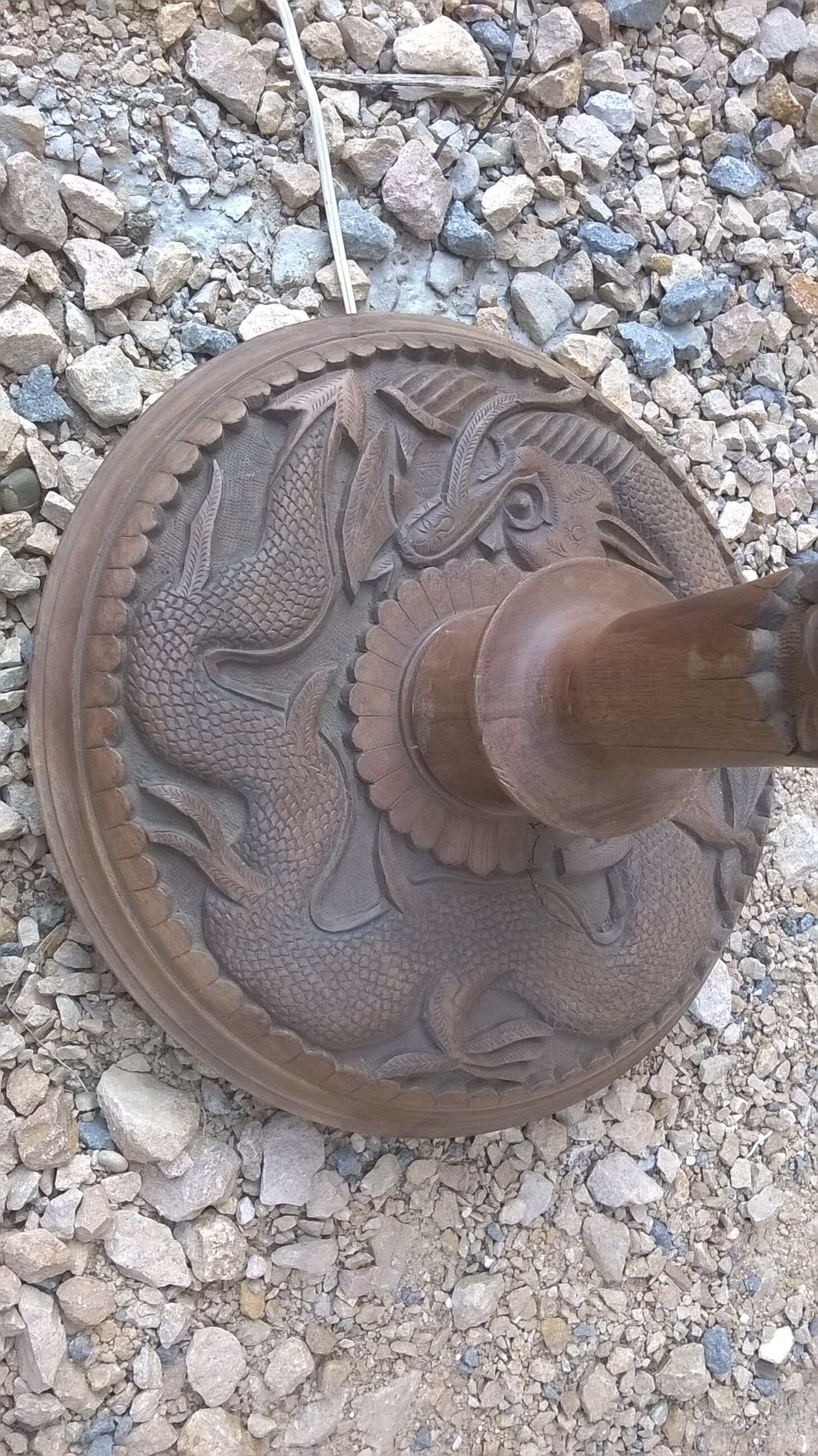 Lampadaire bois sculpté chinois