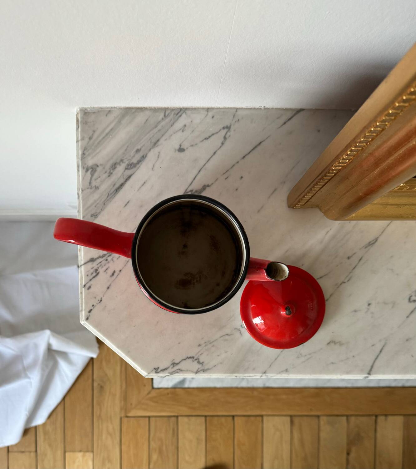 Vintage red enamel coffee pot