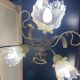 Ancien luminaire applique plafonnier florentine bouquet floral design 1970