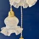 Vintage triple tulip pendant light in white glass