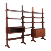 Mid century teak modular bookcase with folding desk 1950s