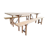 Table and folding benches of bistro guinguette -2m20