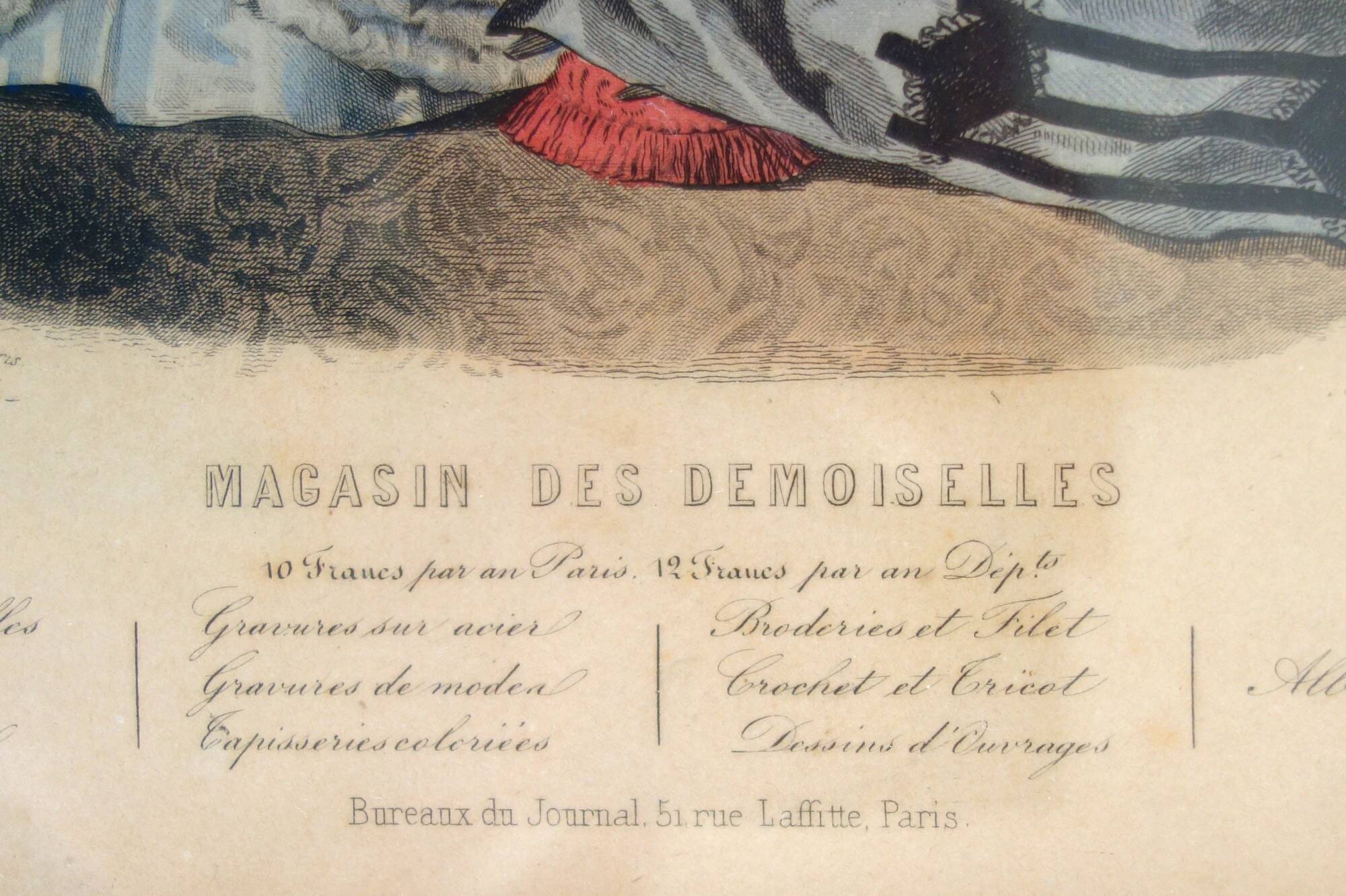 Set of 2 19th century fashion prints - Magasin Des Demoiselles