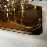 Wooden and brass rolling trolley