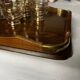 Wooden and brass rolling trolley