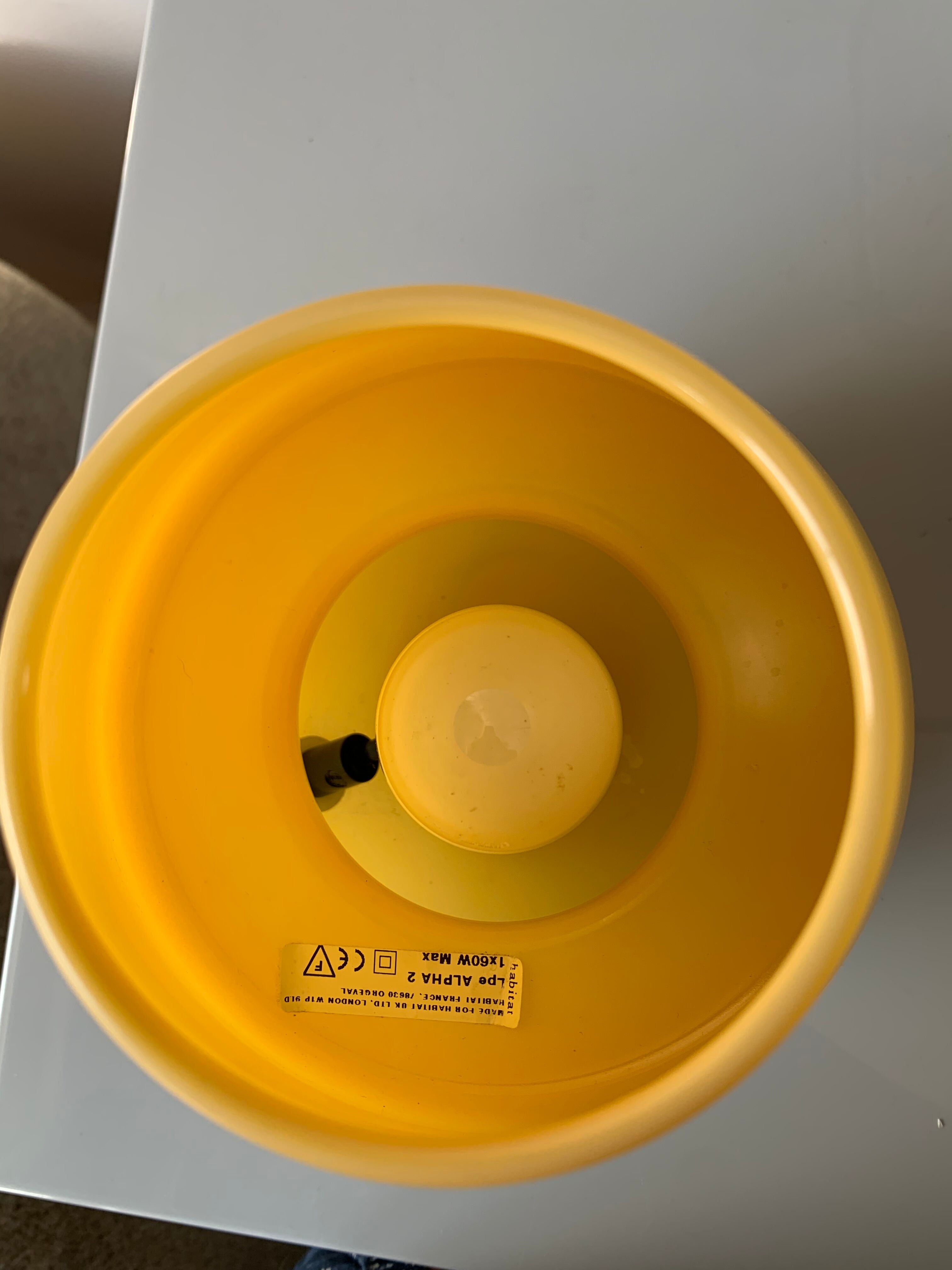 Vintage mushroom lamp in yellow glass habitat
