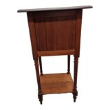 Table de chevet ancienne française en pin et acajou, fin du 19e siècle