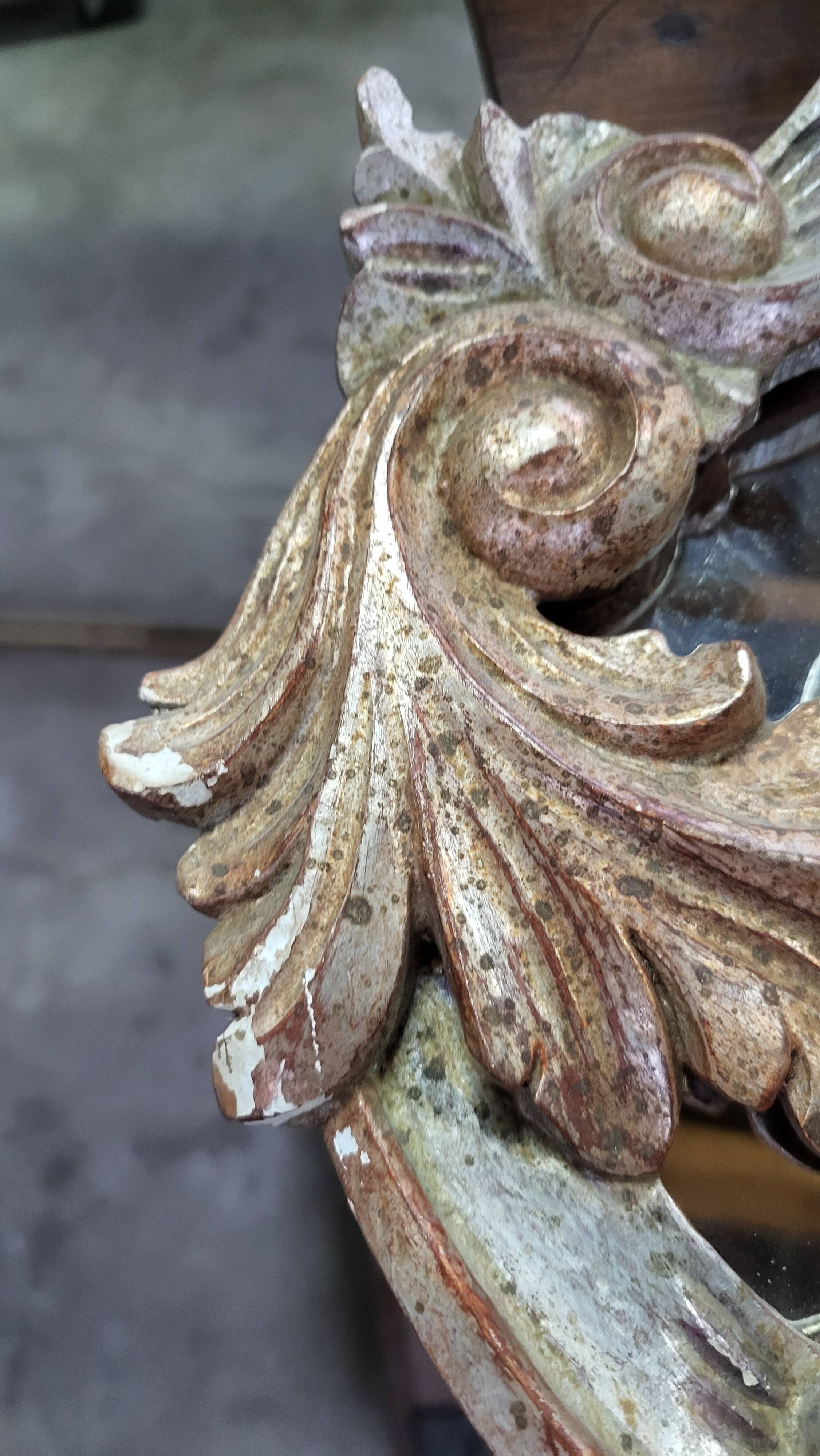 MIRROR IN LOUIS XV STYLE WITH GILDING AND SILVERING