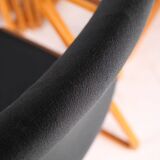 Set of 8 wooden and fabric chairs