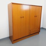 Vintage modernist teak and walnut wardrobe from the 60s and 70s