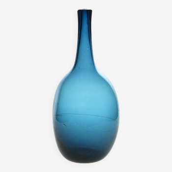 Large soliflore in blue blown glass by Nicolas Morin, 1981
