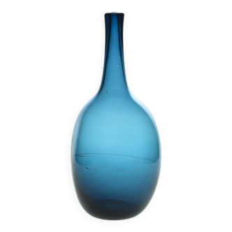 Large soliflore in blue blown glass by Nicolas Morin, 1981