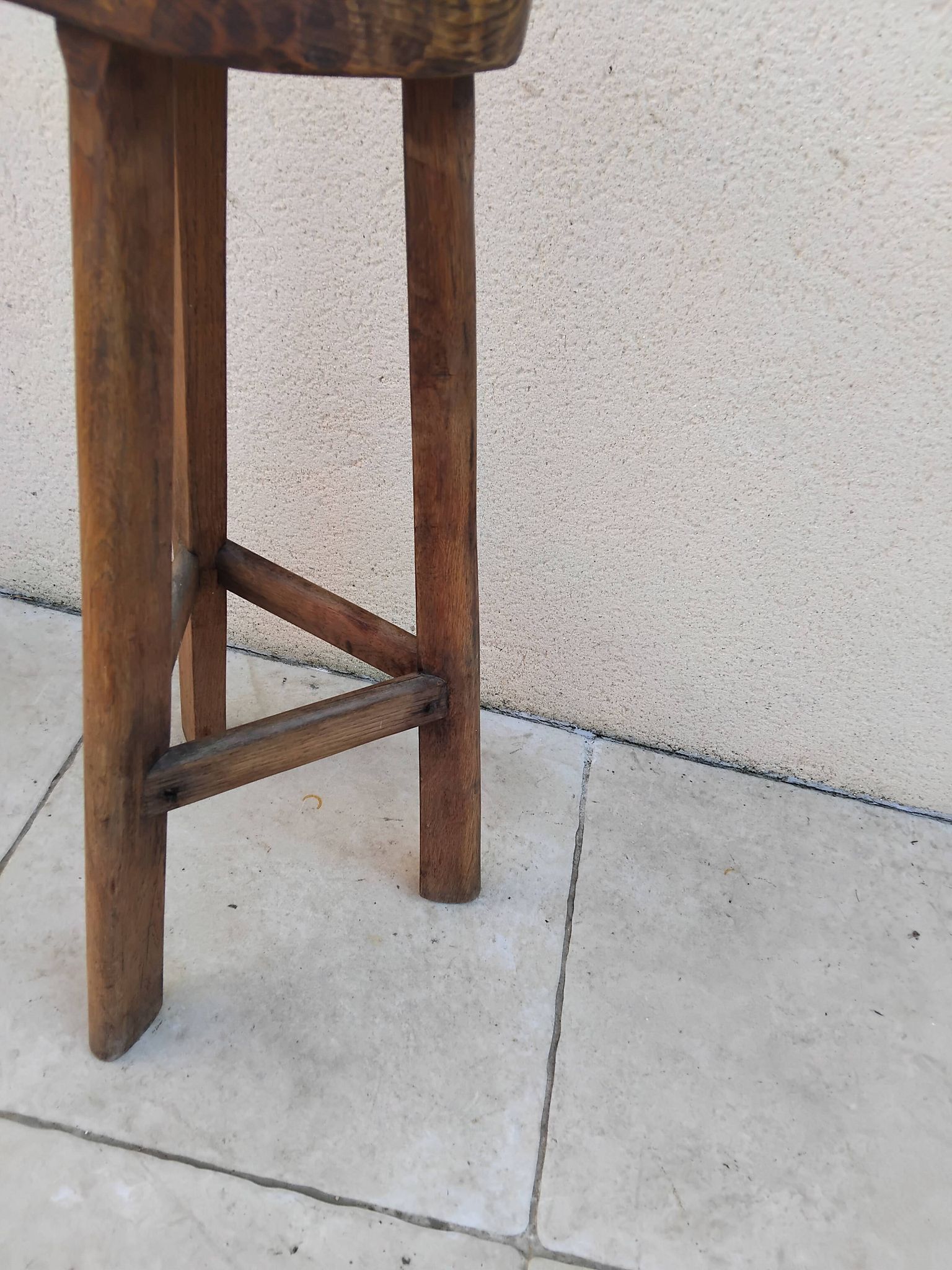 Vintage brutalist tripod bar stool