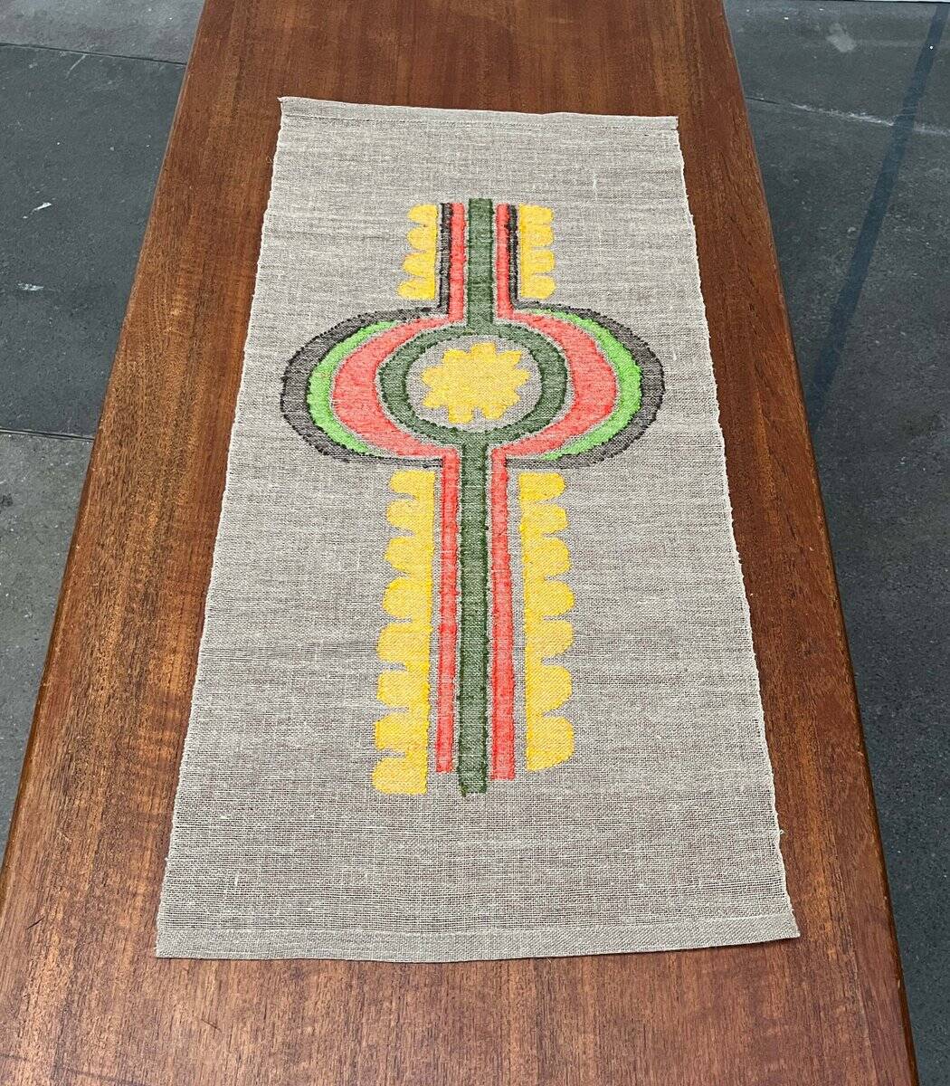 Modernist mid-century linen wall tapestry, Finland, 1960s