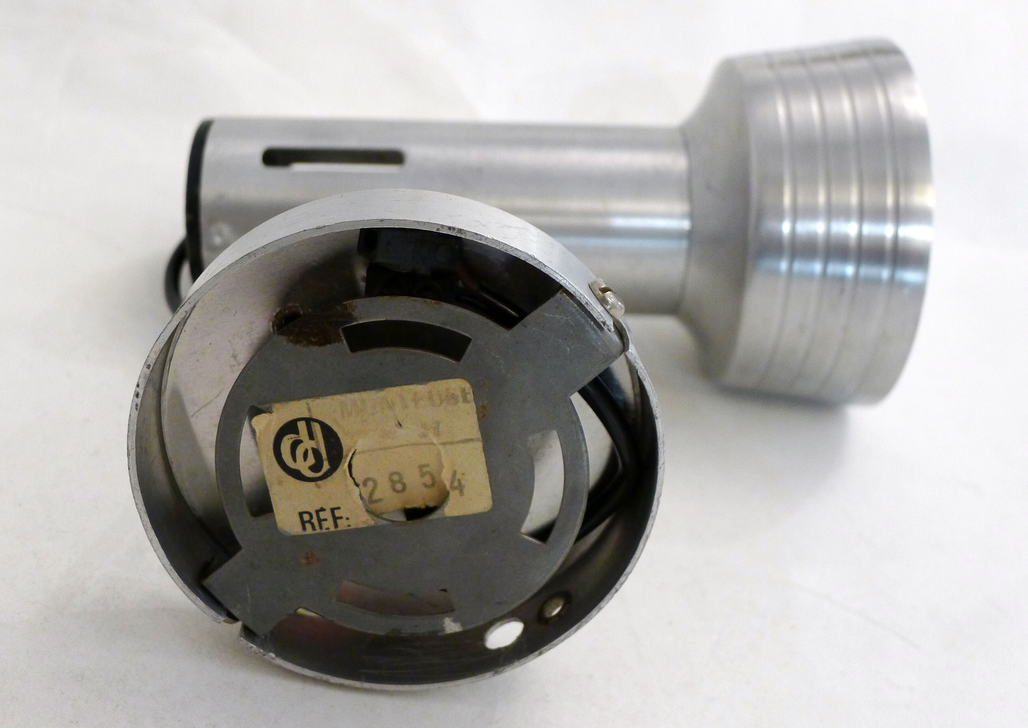 Brushed metal adjustable wall spotlight 1970s