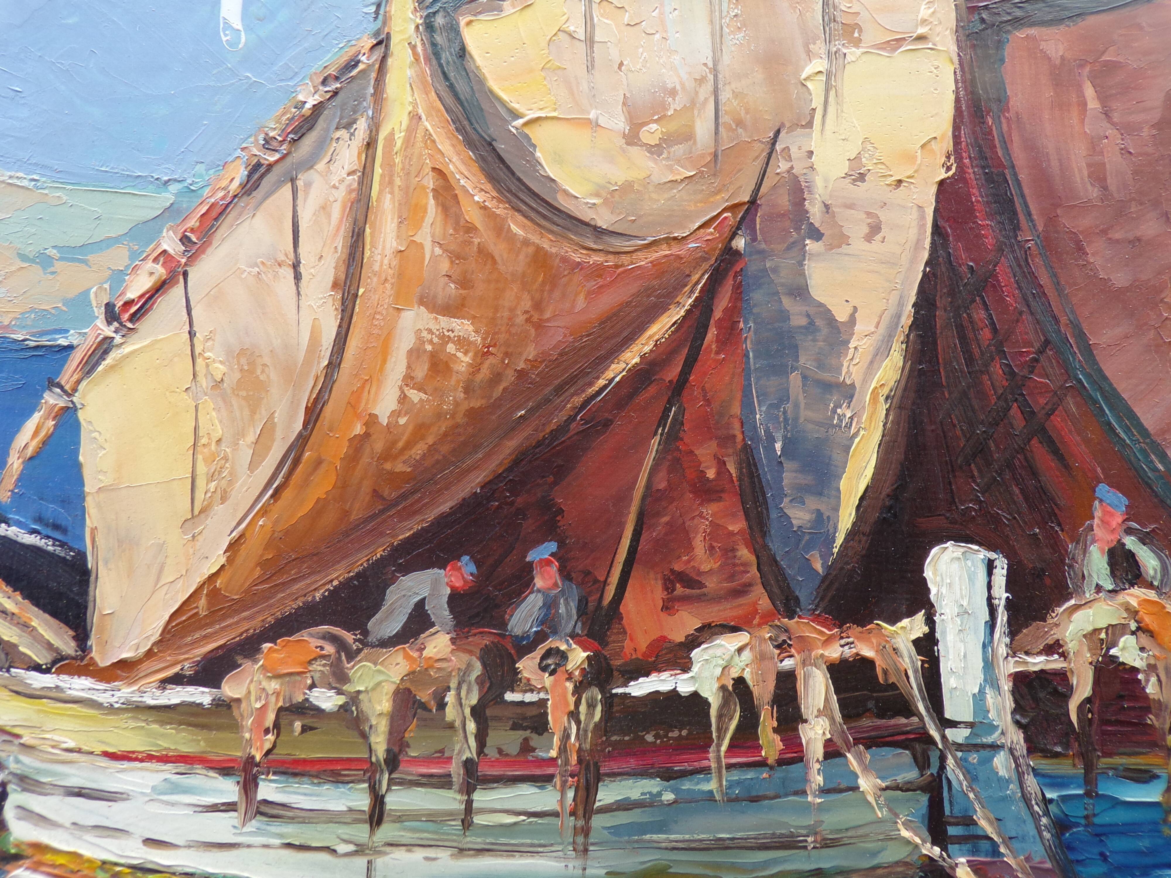 Table oil on panel, navy