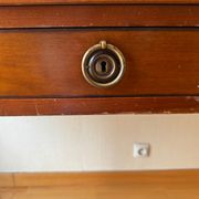 Louis XVI style flat desk "Coubertin" in mahogany reissue by Grange