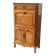 Secrétaire ancien scriban vintage en bois de noyer style Louis XV