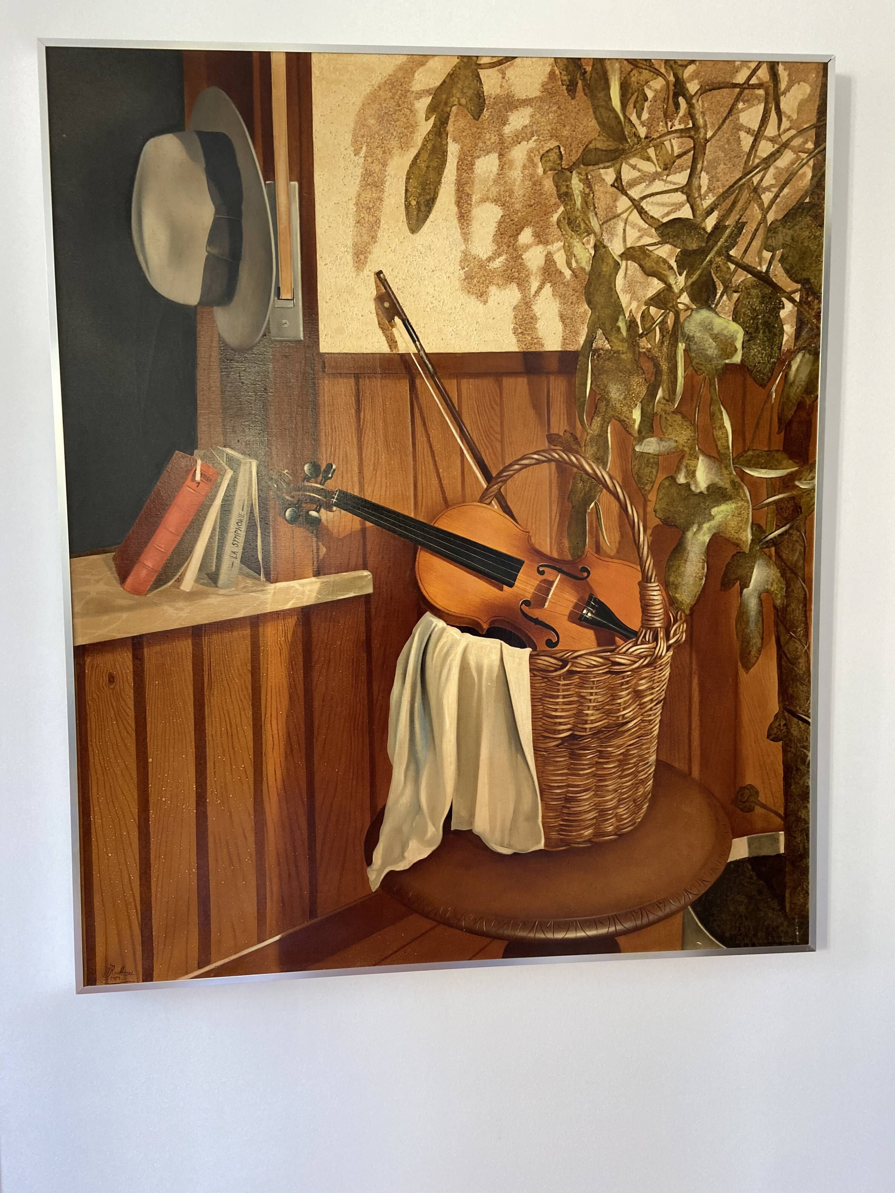 Oil "the symeal" signed and dated by artist Jacques Roulleaux
