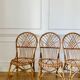 4 chaises en rotin vintage