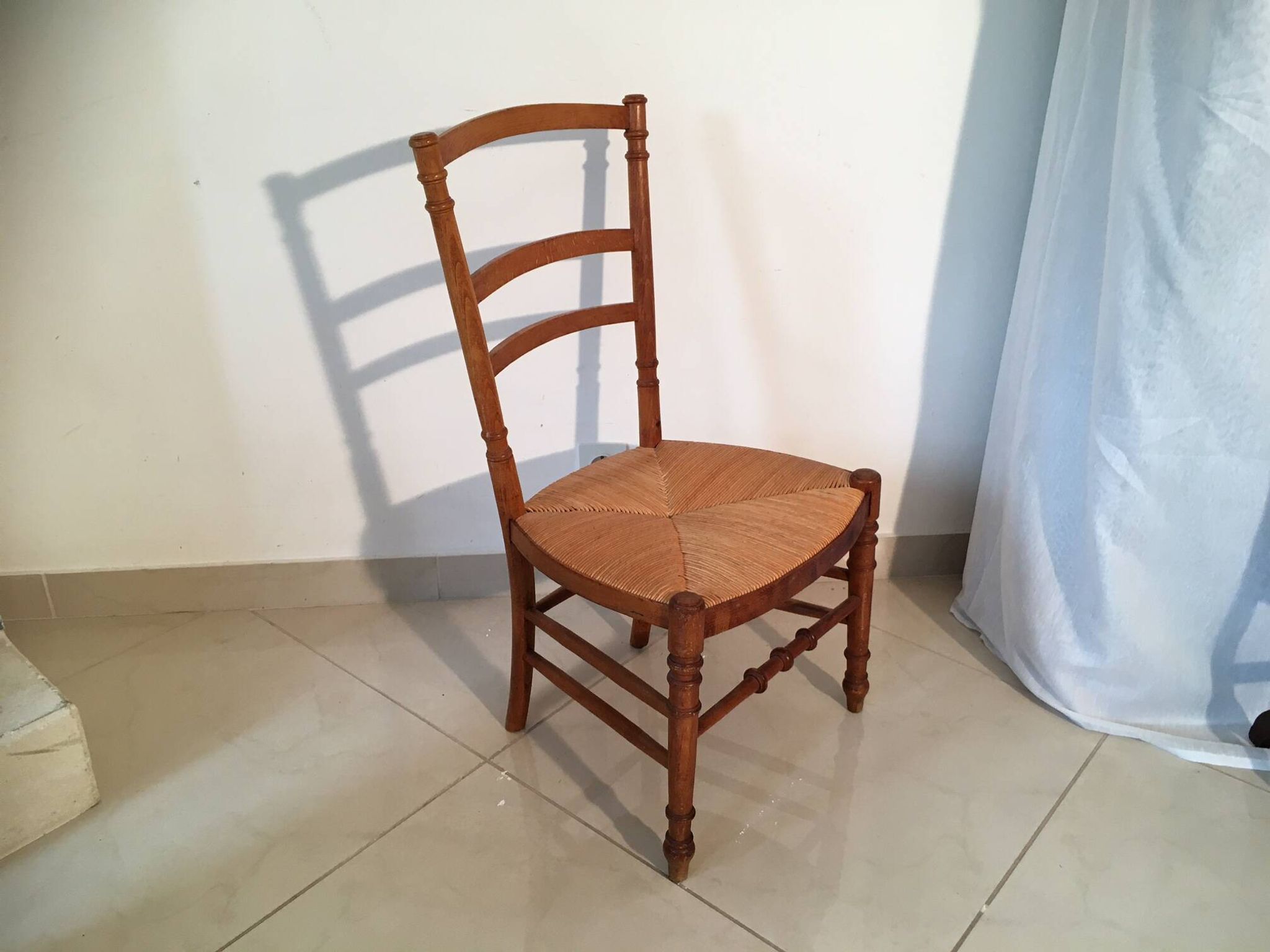 Straw chair, 1950s era