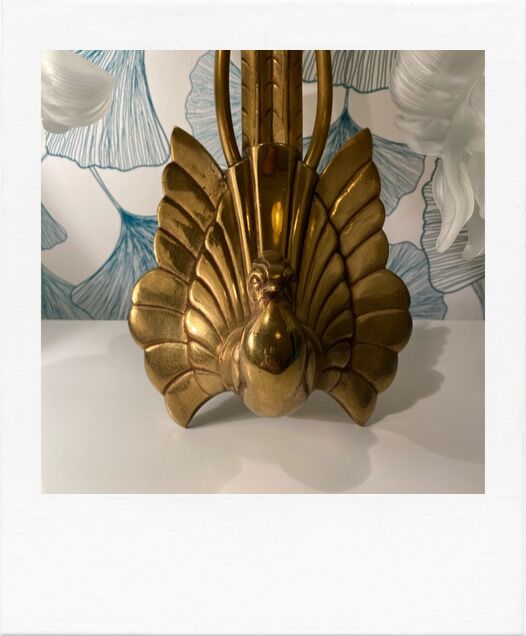 Vintage peacock bronze and pink wall light in glass paste