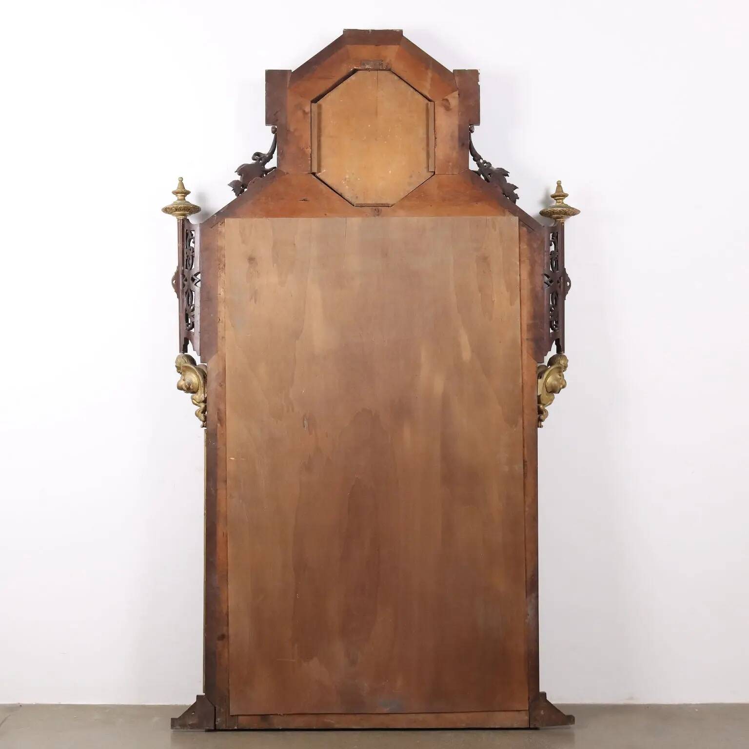 Eclectic antique mahogany mirror, Italy, 19th century