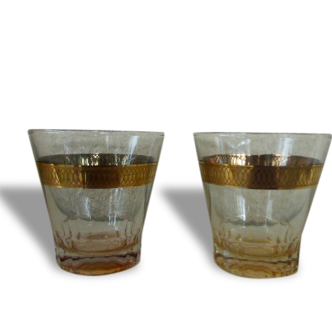 5 drinks a cocktail vintage 1950, edged gold and each Fund has a different color