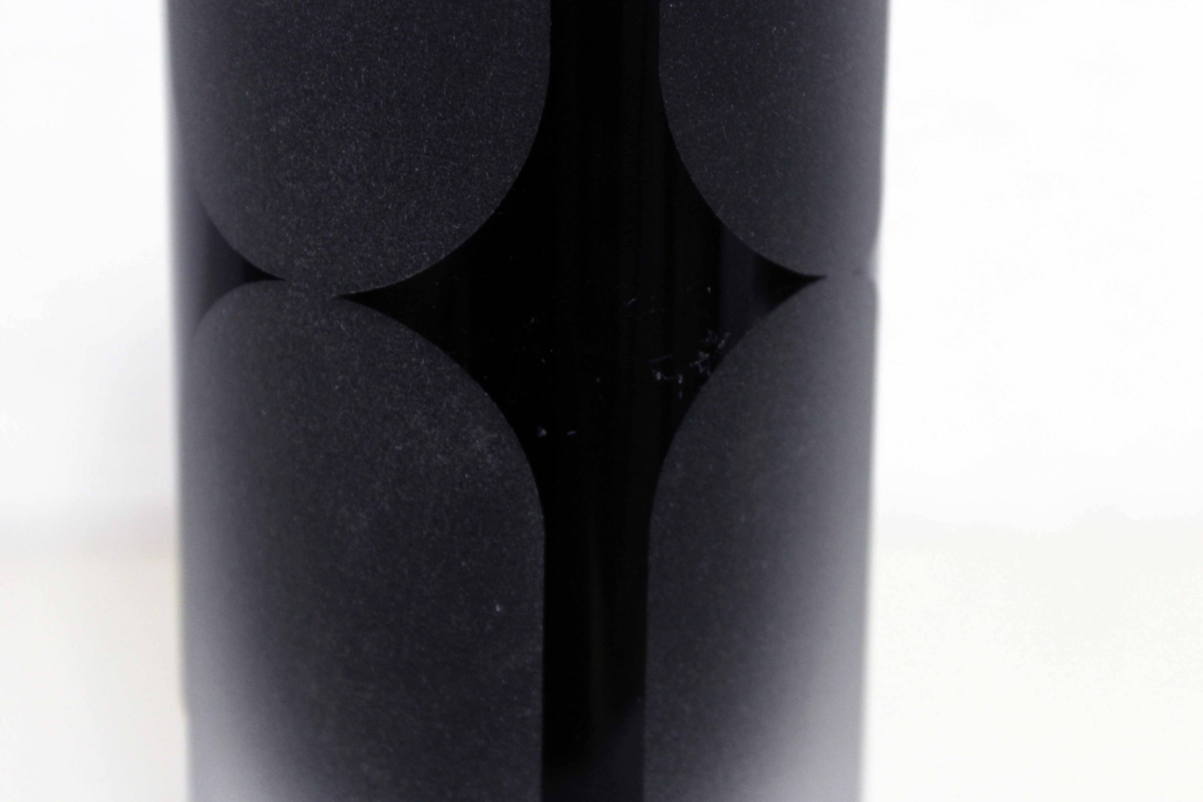 Frosted black Murano glass vase