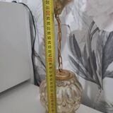 Magnificent globe pendant light, amber glass portable lamp