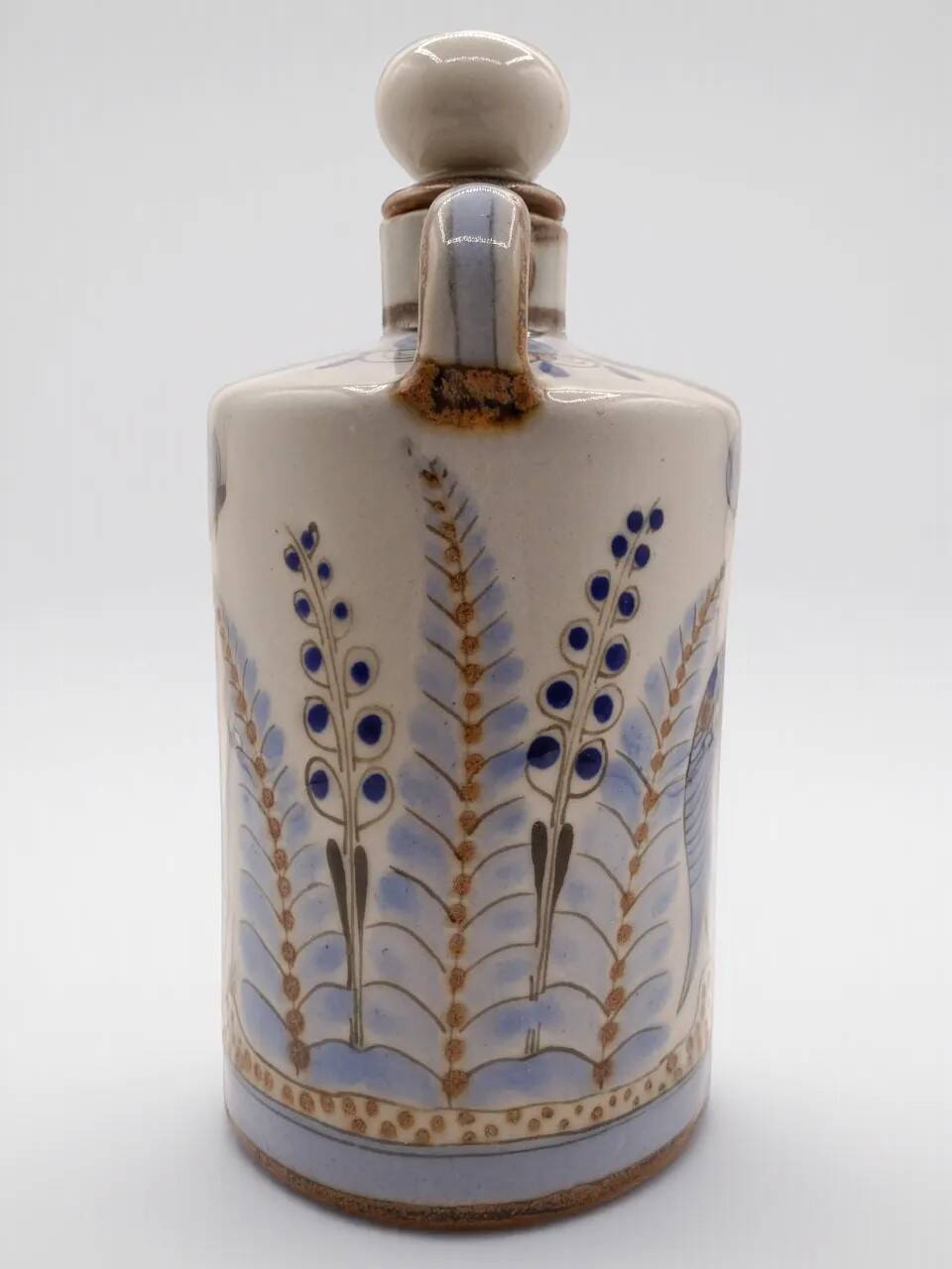 Ken Edwards El Palomar Tonala Mexican Pottery Decanter - Hand Painted Birds