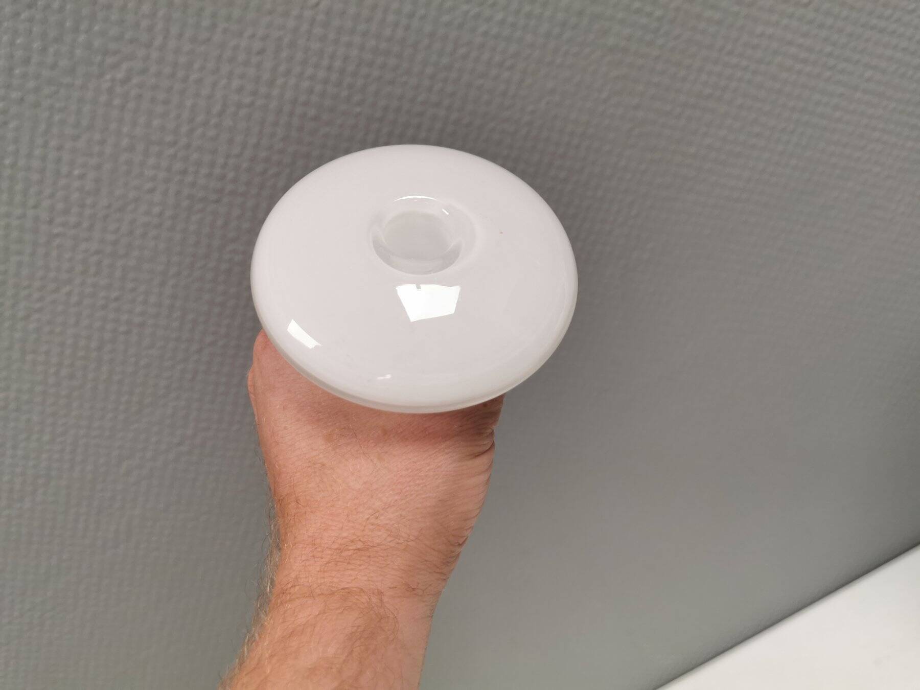 Candlestick in opal glass by Harri Koskinen for Iittala Finland 1996