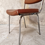 Pair of skai and chrome chairs