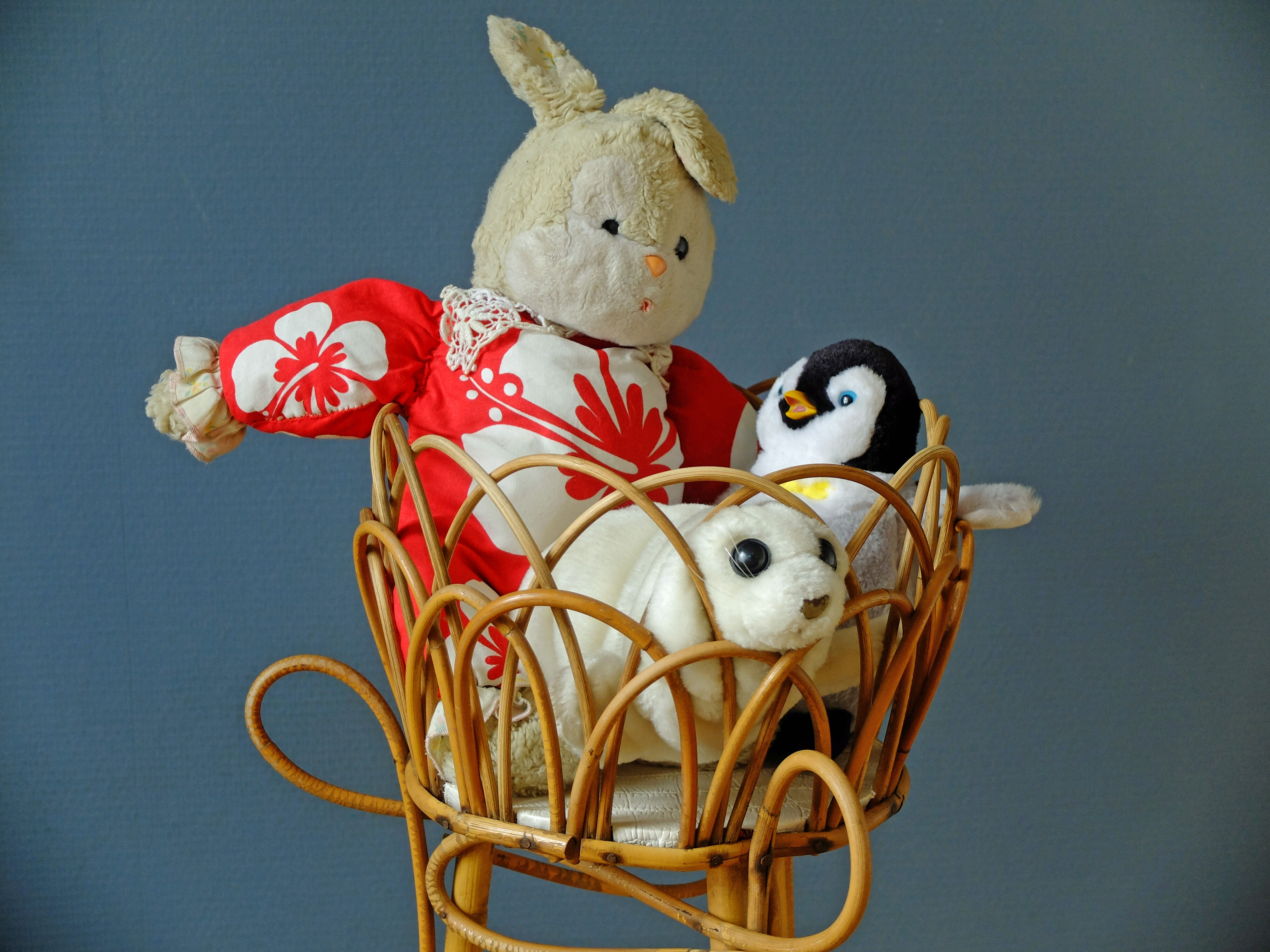 Travailleuse Vintage en rotin Tricotine