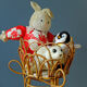 Travailleuse Vintage en rotin Tricotine