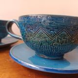 Pair of Aldo Londi breakfast cups, Italy 1960