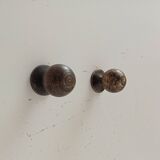 Pair of antique bronze furniture handles.