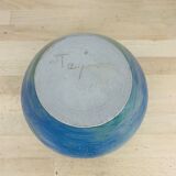 Vase boule céramique bleu